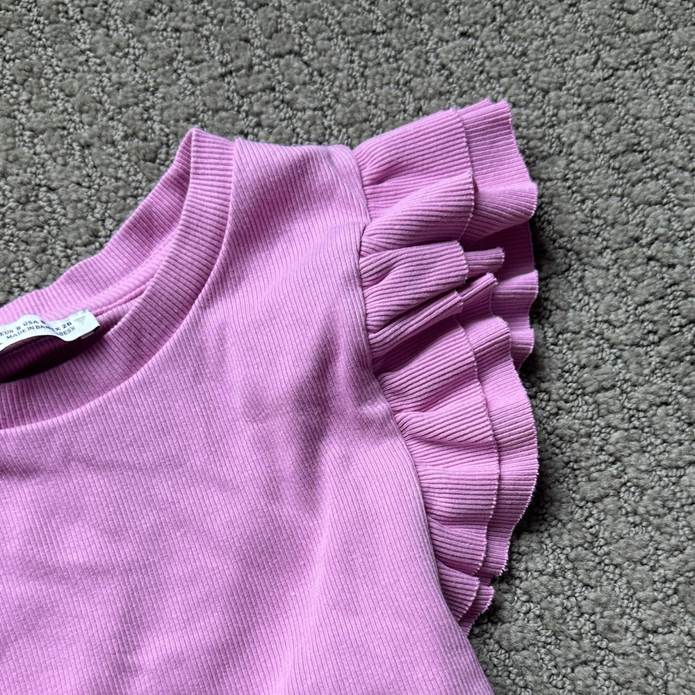 Zara Pink Ruffled Blouse - Picture 4 of 4